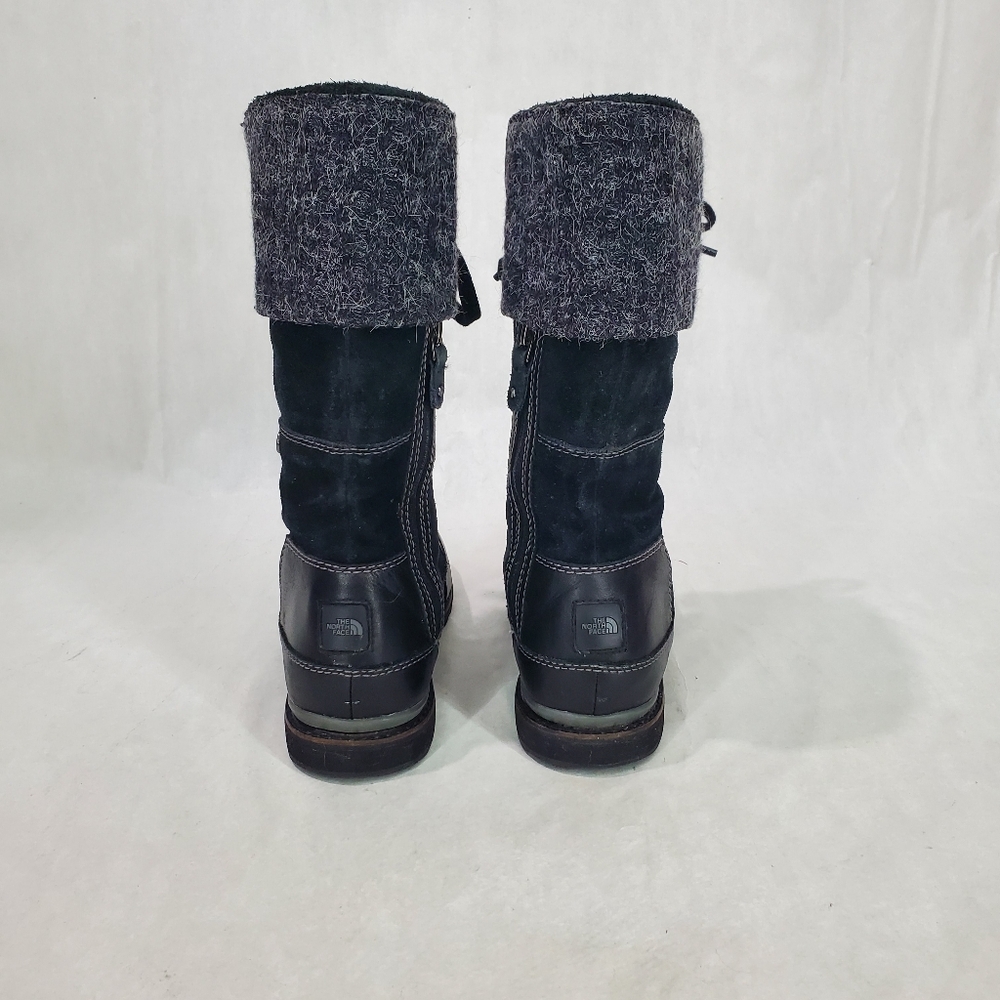 The North Face Primaloft Black Snow Boot Size 7 Waterproof Leather Suede Icepick - Picture 3 of 11